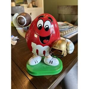 M&M's Sport Red Football Player Candy Dispenser 1995 Limited Edition Vintage